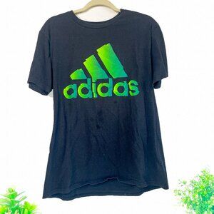 Men's Adidas The GoTo Performance Tee T-Shirt Black Green Yellow Spell Out Large